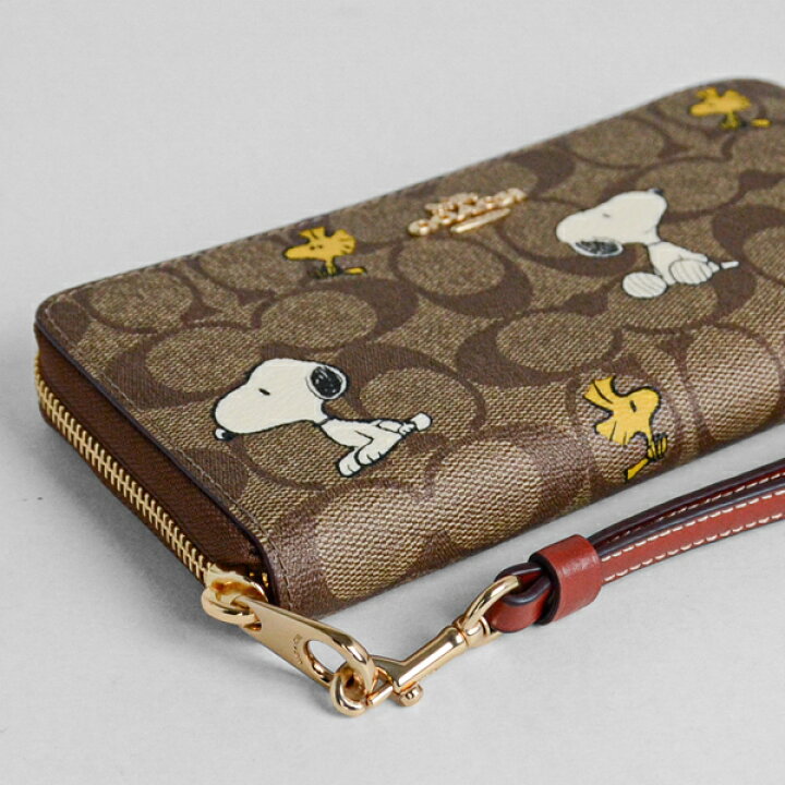 コーチ CF218 PEANUTS スヌーピー 長財布 COACH シグネチャー COACH 