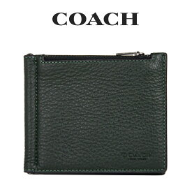 【最大12500円OFFクーポン配布中4/1(月)9:59まで】★ コーチ COACH アウトレット メンズ 財布 二つ折り財布 C8272 QBRFT(アマゾン グリーン) グリーン【在庫処分】