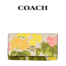 【最大12500円OFFクーポン配布中4/1(月)9:59まで】コーチ COACH アウトレット レディース 小物 キーケース CC963 B4L38(ブラス×マルチ) 花柄