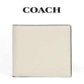 コーチ COACH アウトレット メンズ 財布 二つ折り財布 CR377 QBCHK(チョーク) ホワイト