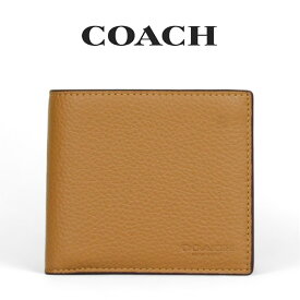 コーチ COACH アウトレット メンズ 財布 二つ折り財布 CR377 QBLQD(ライト サドル) ブラウン