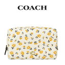 コーチ COACH アウトレット 旅行 レディース 小物 ポーチ・リストレット コスメポーチ CR516 B4V9P(ブラス×チョーク マルチ 2) マルチカラー ( 女性 プレゼント ブランド 花柄 化粧ポーチ メイクポーチ 本革 レザー かわいい おしゃれ )