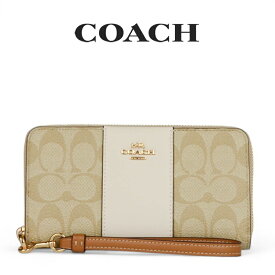 コーチ COACH アウトレット レディース 財布 ラウンドジップ長財布 長財布 CR624 IMWQJ(ライト カーキ×チョーク ライト サドル)シグネチャー