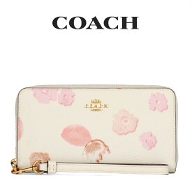 コーチ COACH アウトレット レディース 財布 ラウンドジップ長財布 長財布 CR625 IMCAH(チョーク マルチ) 花柄