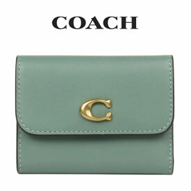 コーチ COACH アウトレット 夏のボーナス レディース 財布 ミニ財布 CZ111 B4/SG(ブラス×セージ) グリーン (女性 プレゼント 本革 コンパクト 三つ折り財布 ギフト 人気 ペールグリーン）