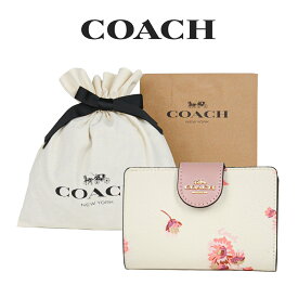 【コーチ巾着＆紙袋付き・ラッピング済み】 ギフトセット コーチ COACH アウトレット レディース 財布 二つ折り財布 3284 IMCAH(チョークマルチ) 花柄