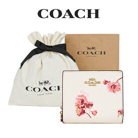 【コーチ巾着＆紙袋付き・ラッピング済み】 ギフトセット コーチ COACH アウトレット レディース 財布 ミニ財布 C8691 IMCAH(チョークマルチ) 花柄