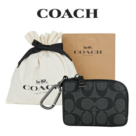 【コーチ巾着＆紙袋付き・ラッピング済み】 ギフトセット コーチ COACH アウトレット メンズ 小物 キーケース CB927 QBO4G(チャコール) シグネチャー