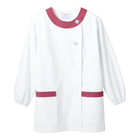 女性用調理衣長袖 [ 1−093白／ピンクS ][ 9-1495-0802 ] SMV1702