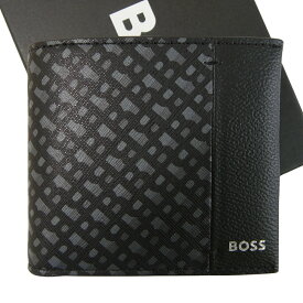 ヒューゴボス HUGO BOSS 財布 メンズ 二つ折り Zair モノグラム ロゴ ブラック 50529507 10254350 01 001