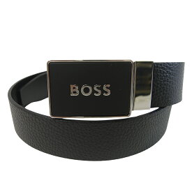ヒューゴボス HUGO BOSS ベルト リバーシブル 回転バックル BOSS Iccon プレートバックル ブラック 黒 幅約3.5cm ビジネス カジュアル 50529690 10248353 01 001