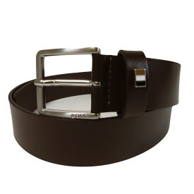ヒューゴボス HUGO BOSS ベルト メンズ Jor 牛革 レザー Ther Flag ダークブラウン 焦げ茶 シグネチャーストライプ ビジネス カジュアル 約3.5cm幅 50486839 10247900 01 205
