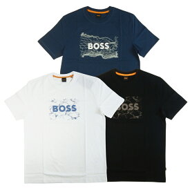 HUGO BOSS ヒューゴボス Tシャツ 半袖 メンズ 綿 コットン レギュラーフィット Regular Fit BOSSロゴ ショートスリーブ Te logospace