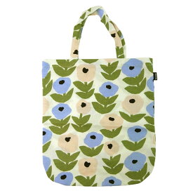 Kauniste カウニステ KAUNISTE トートバッグ エコバッグ ファブリックバッグ Flora フローラ 花柄 ブルー フィンランド 北欧 シルクスクリーンプリント コットン リネン 天然素材 BG027