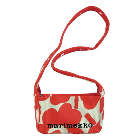 marimekko マリメッコ ミニショルダーバッグ 斜めがけ ショート クロスボディ ニット ジャガード ウニッコ ピンク×ベージュ Unikko 094147 380 フィンランド 北欧