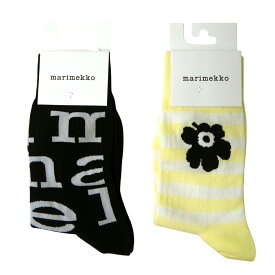 marimekko マリメッコ 靴下 ソックス 2足組 ウニッコ ミドル丈 Iso Logo Kasvaa Tasaraita Unikko フィンランド 北欧