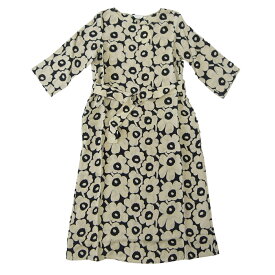 marimekko MARIMEKKO マリメッコ ワンピース Tiheys Mini Unikko Dress ウニッコ 七分袖 ボートネック 花柄 フィンランド 北欧
