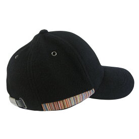 Paul Smith ポールスミス 英国直輸入 帽子 メンズ キャップ ベースボール ウール Signature Trim シグネチャートリム マルチストライプ ブラック 黒