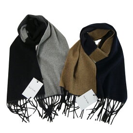 Paul Smith ポールスミス マフラー ショートマフラー 短め 英国直輸入 メンズ ウール カシミヤ Two Col Block スカーフ ネイビー×キャメル ブラック×グレー イタリア製