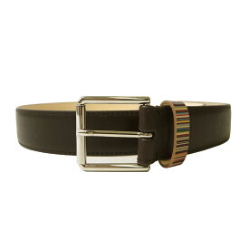 Paul Smith ポールスミス 英国直輸入 ベルト メンズ マルチストライプ ダークブラウン PAUL SMITH