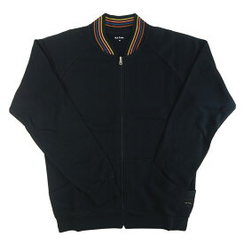 Paul Smith ポールスミス ボンバージャケット ブルゾン スウェット ジャージ ジップ 長袖 メンズ ブラック コットン Artist Stripe アーティストストライプ シグネチャーストライプ マルチストライプ PAUL SMITH
