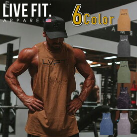 LIVE FIT リブフィット RAW VINTAGE CUT OFF TEES V2 ノースリーブ タンクトップ トップス メンズ 筋トレ ジム ウエア スポーツウェア 正規品[衣類]