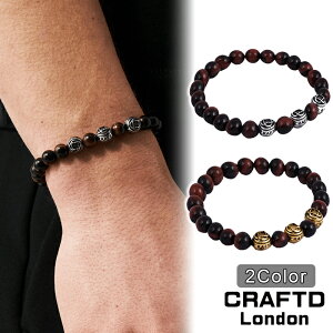 CRAFTD London �N���t�g�����h�� �u���X���b�g TIGERS EYE METAL BEAD BRACELET SILVER GOLD �V���o�[ �S�[���h �� �� 18K�S�[���h �����Y �l�C [�A�N�Z�T���[] ��00582