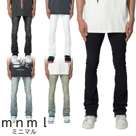 MNML ミニマル スケルトン デニム X514 SKINNY STACKED DENIM mnml 韓国 ファッション 裾ジップ ストレッチ メンズ [衣類] ユ00572
