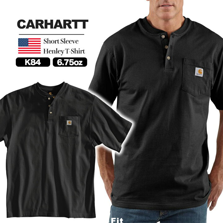 楽天市場】カーハート ヘンリーネック Tシャツ 半袖 Carhartt K84 ロゴ 