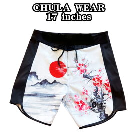 チュラウェア サーフパンツ CHULA WEAR ステージ ショーツ 水着 ASCENSIONs (BLACK) 17 inches ハーフパンツ 短パン フィジーカー 大会 メンズ 筋トレ ジム ウエア 正規品[衣類]ユ00582