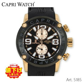 CAPRI WATCH カプリウォッチ Chrono Rocks Black Rose Gold Art. 5185 CAPRIWATCH ブラック クロノグラフ 腕時計 メンズ 時計 ウォッチ プレゼント 贈り物 新生活 記念日 ギフト フォーマル カジュアル ペアウォッチ[時計]