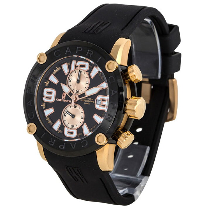 楽天市場】CAPRI WATCH カプリウォッチ Chrono Rocks Black Rose Gold  