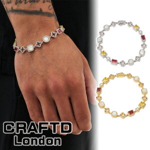 CRAFTD London �N���t�g�����h�� �u���X���b�g ICED GEMSTONE BRACELET SILVER GOLD �V���o�[ �S�[���h �� �� �����Y �l�C [�A�N�Z�T���[] ��00582