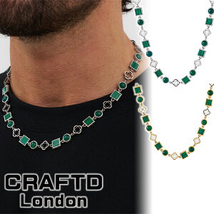 CRAFTD London lbNX GREEN QUARTZ GEMSTONE NECKLACE SILVER GOLD Y Ntgh Vo[ S[h   W p[ ^ lC[ANZT[] 00582