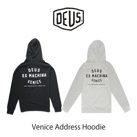 DeusExMachina Venice Address Hoodie デウスエクスマキナ ブラック プルオーバー パーカー ヴェニス アドレス 長袖 トレーナー サファリ サーフ バイカー Deus Ex Machina[衣類]