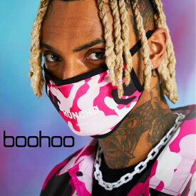 ブーフー boohoo 布マスク Quavo Camo Print Fashion Mask PINK ピンク カモ 迷彩 Migos QuavoHuncho ミーゴス クエイヴォ マスク ファッションマスク 洗える ロゴ 布 大人用 男女兼用 おしゃれ かっこいい ラッパー アクセサリー メンズ レディース ユニセックス ブランド