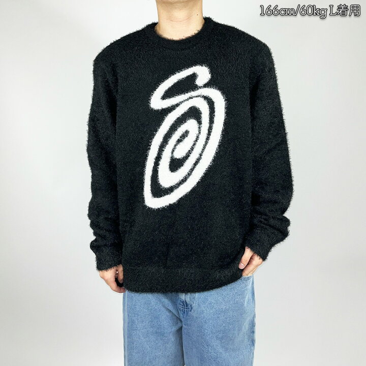 STUSSY ブラック/ホワイト ニット セーター STUSSY - STUSSY