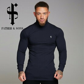 ファザー アンド サンズ FATHER & SONS CLASSIC NAVY STRETCH ROLL NECK ニット ストレッチ タートルネック 長袖 メンズ 筋トレ ジム ウエア スポーツウェア フィジーク イギリス 正規品[衣類]