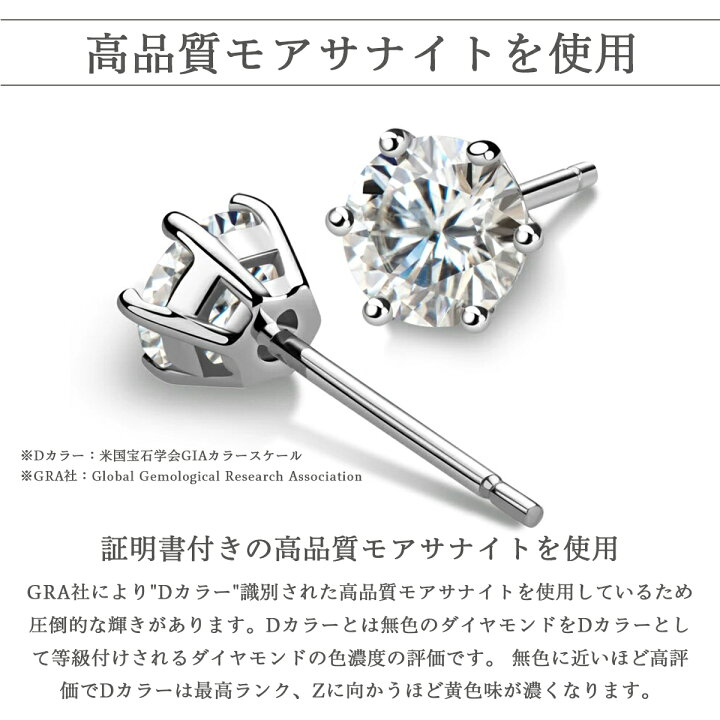 楽天市場】モアサナイト ピアス 0.5ct 片耳用 1個 シルバー925 メンズ 