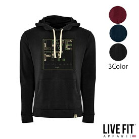 リブフィット LIVE FIT Live Fit Box Camo Hoodie カモ 迷彩 パーカー プルオーバー トップス メンズ 筋トレ ジム ウエア スポーツウェア 正規品[衣類]