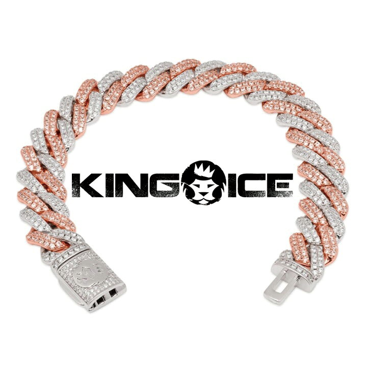 楽天市場】KING ICE キングアイス ブレスレット 12MM ROSE GOLD ICED 