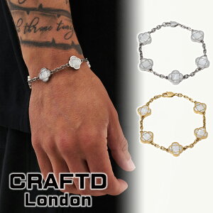 CRAFTD London �N���t�g�����h�� �u���X���b�g White Clover Stone Bracelet SILVER GOLD �V���o�[ �S�[���h �� �� �����Y �l�C [�A�N�Z�T���[] ��00582