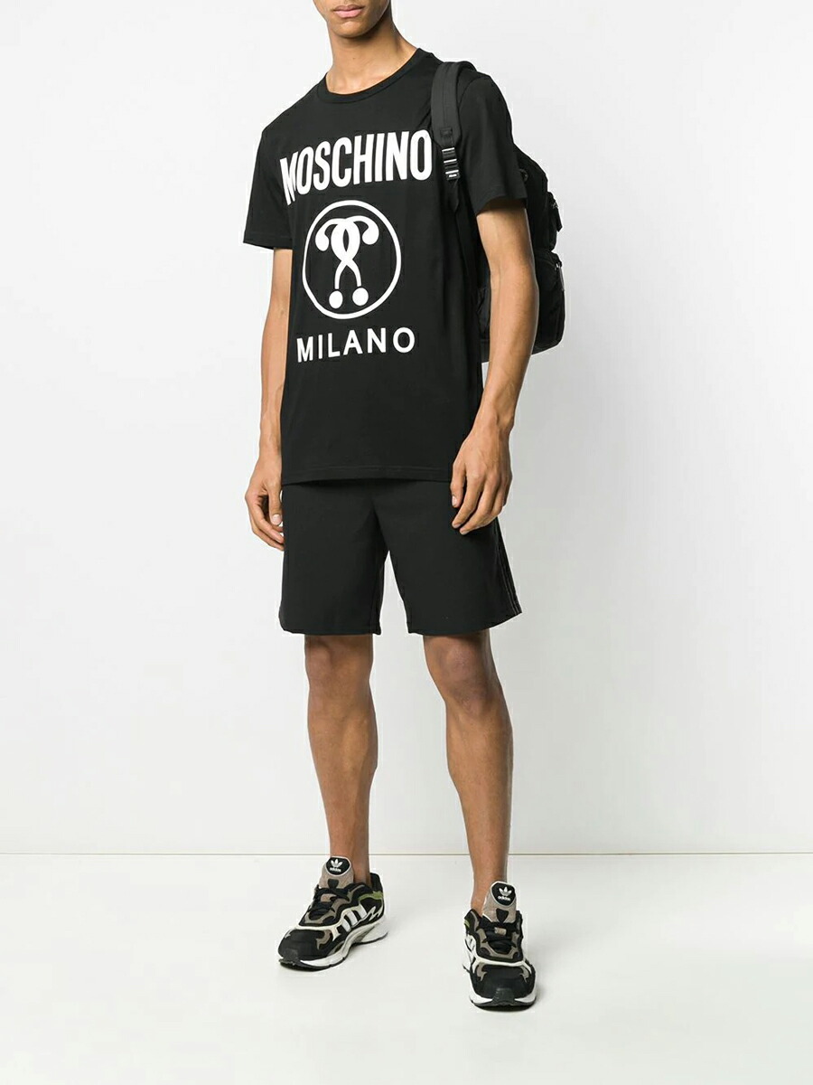 Moschino モスキーノ T-shirt con stampa White Black ホワイト ブラック 半袖 Tシャツ メンズ[衣類] |  s.s shop