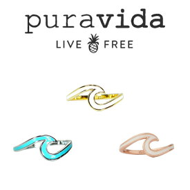 puravida プラヴィダ ENAMEL WAVE RING エナメルウェーブ リング シルバー ゴールド ローズゴールド pura vida メンズ レディース ユニセックス 夏 [アクセサリー]