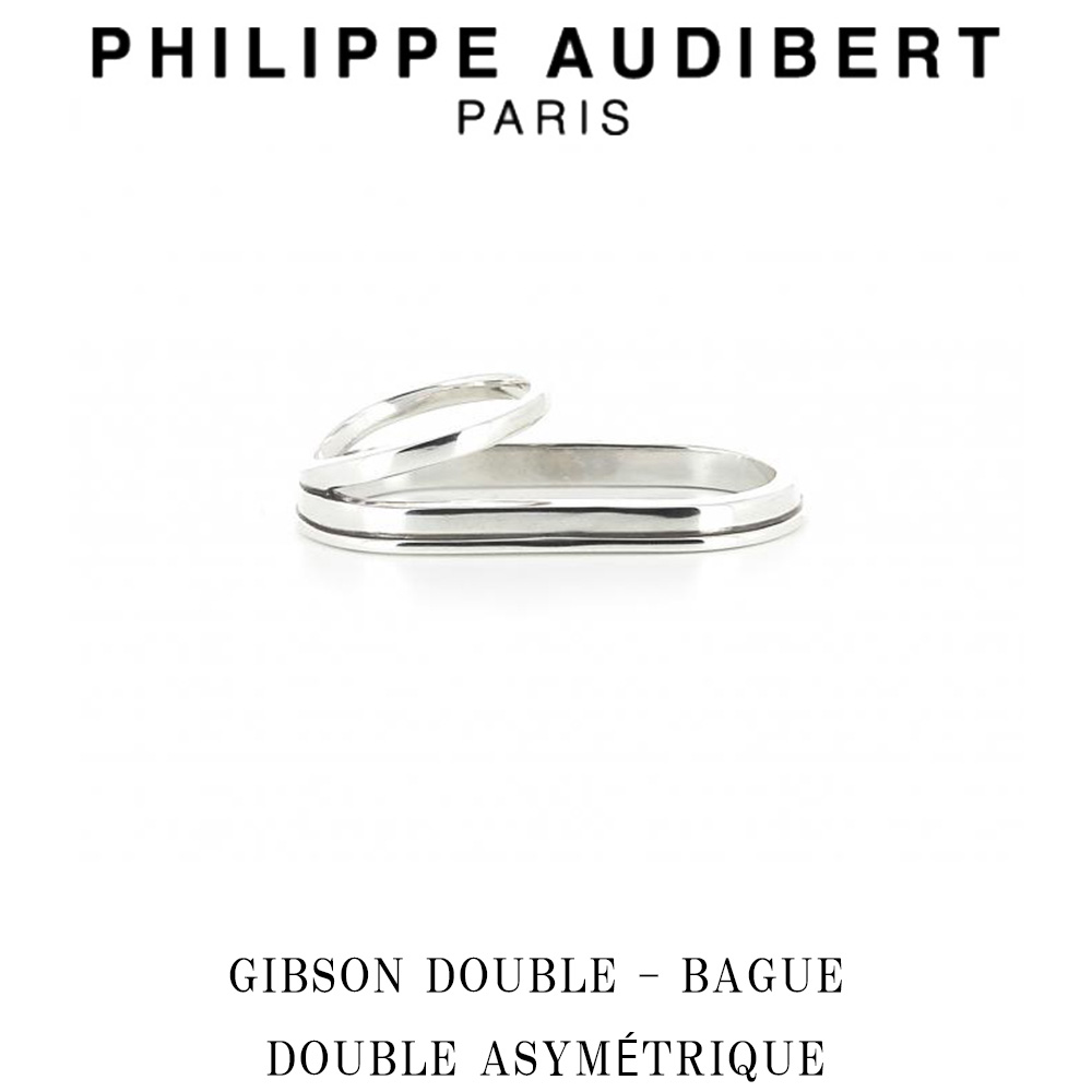 フルオーダー フィリップ オーディベール Philippe Audibert 24K GIBSON DOUBLE BAGUE DOUBLE  ASYMTRIQUE ギブソン ダブル ゴールド メタル リング 指輪 PhilippeAudibert