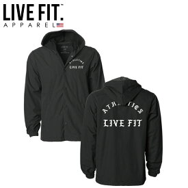 リブフィット LIVE FIT IRON ATHLETICS HOODED COACH JACKET ウィンドブレーカー フード付 ジャケット トップス メンズ 筋トレ ジム ウエア フィットネス スポーツ トレーニング 正規品[衣類]