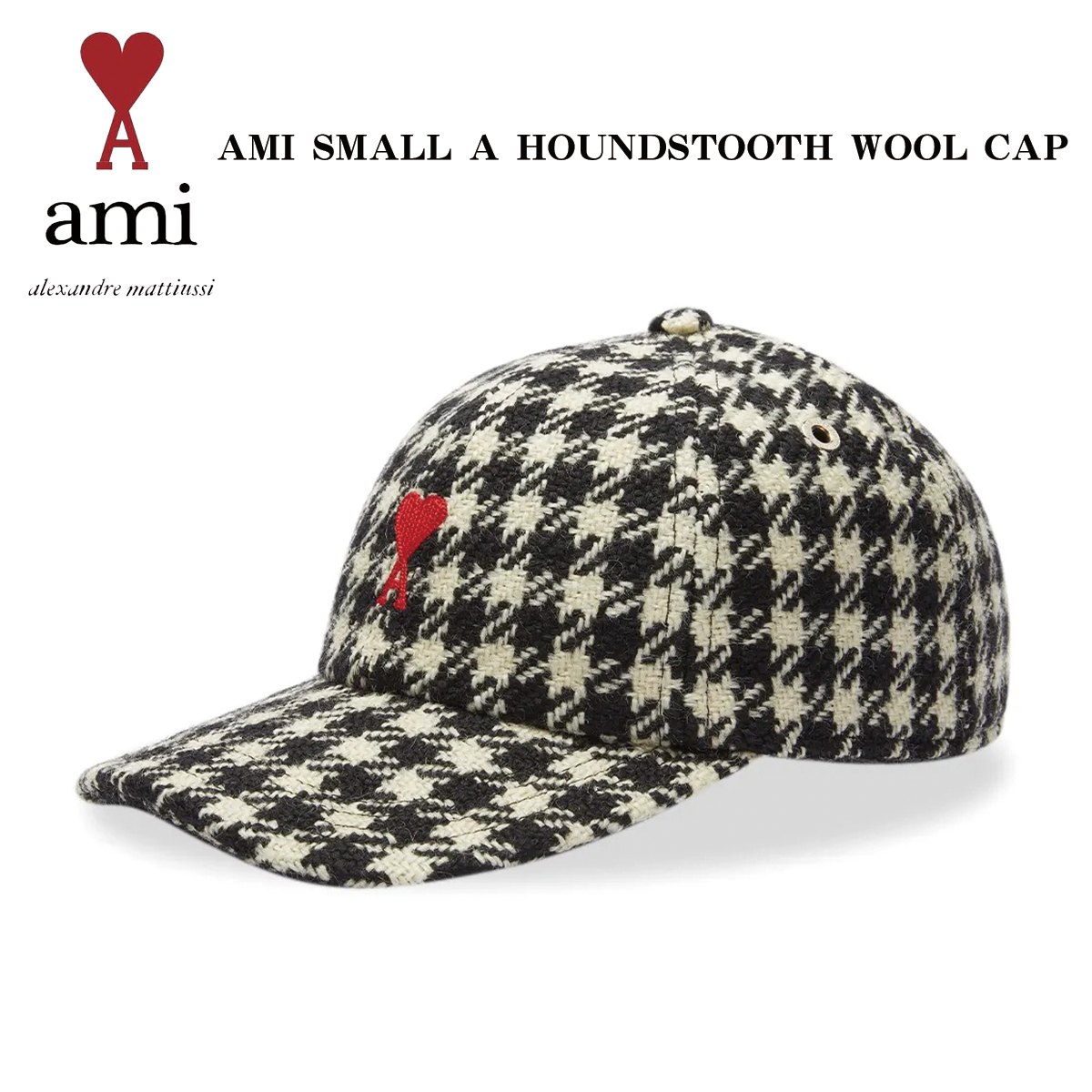 AMI Paris 帽子 アミ パリス AMI SMALL A HOUNDSTOOTH WOOL CAP キャップ 千鳥柄 メンズ レディース  ユニセックス 正規品[衣類] | WILLS