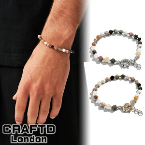 CRAFTD London �N���t�g�����h�� �u���X���b�g STONE BEADED BRACELET 5MM SILVER GOLD �V���o�[ �S�[���h �� �� 18K�S�[���h �����Y �l�C [�A�N�Z�T���[] ��00582
