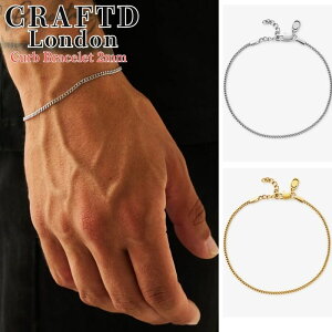 CRAFTD London �u���X���b�g �N���t�g�����h�� CURB BRACELET 2MM SILVER GOLD �V���o�[ �S�[���h �� �� 18K�S�[���h �����Y �A�N�Z�T���[ �M�t�g �l�C ���蕨 [�A�N�Z�T���[] ��00582