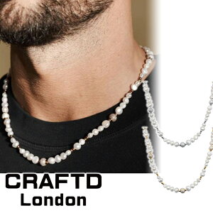 CRAFTD London lbNX ICED BEADED REAL PEARL NECKLACE SILVER GOLD Y Ntgh Vo[ S[h   W p[ ^ lC[ANZT[] 00582